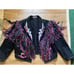 Wanted 1980’s 90’s Vintage Fringed Black Denim Jacket Handpainted Cropped Street