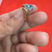 14k Yellow Gold 1 ct Pear Shape Blue Topaz Ring - Size 6.75
