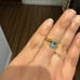 14k Yellow Gold 1 ct Pear Shape Blue Topaz Ring - Size 6.75