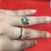 14k Yellow Gold 1 ct Pear Shape Blue Topaz Ring - Size 6.75
