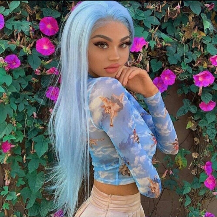22” straight Blue Lace Front Wig *NEW*