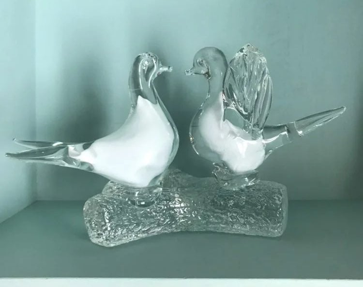 Murano style glass Love Birds