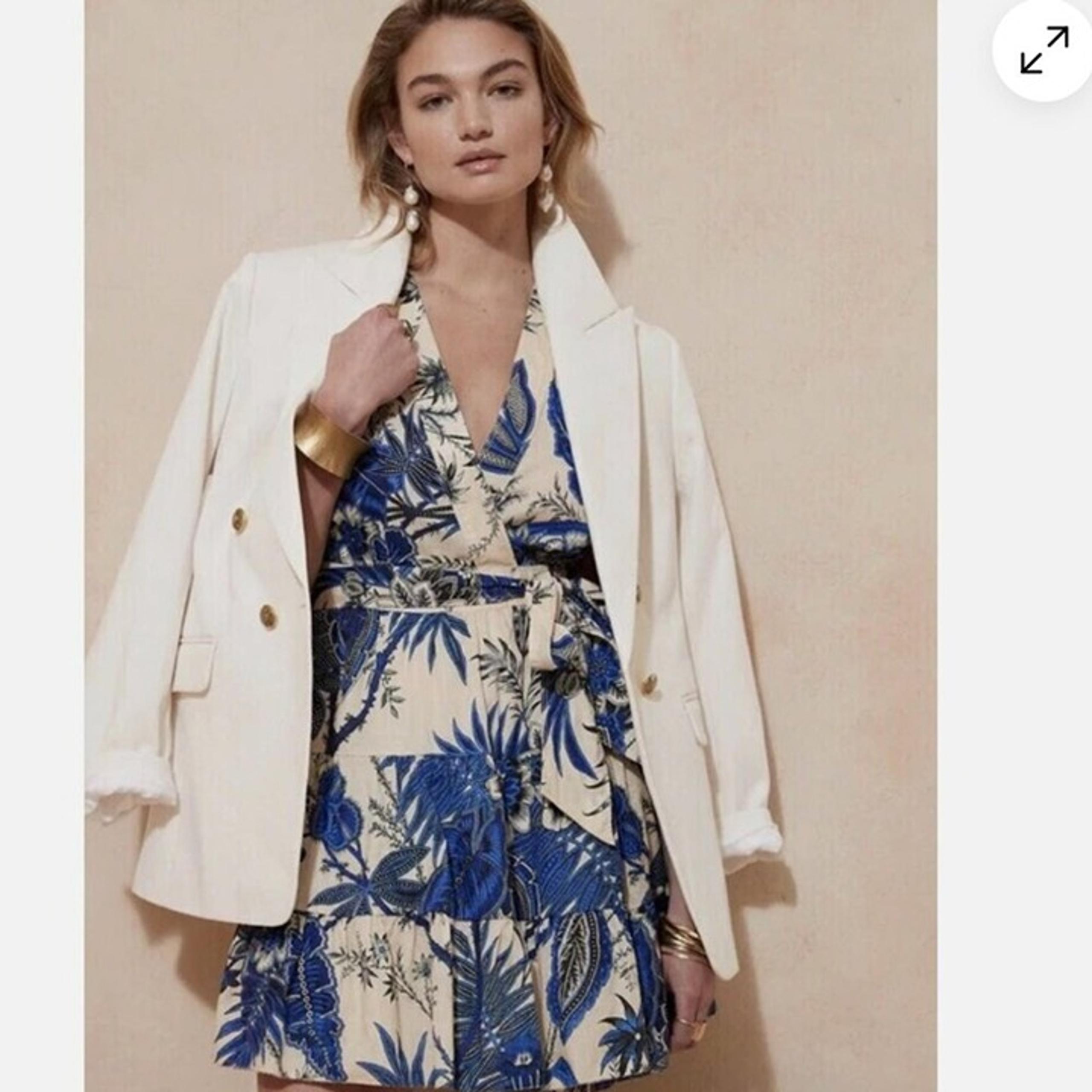 BANANA REPUBLIC Stampa Mini Dress - Size S - Vacation Resortwear Neutral