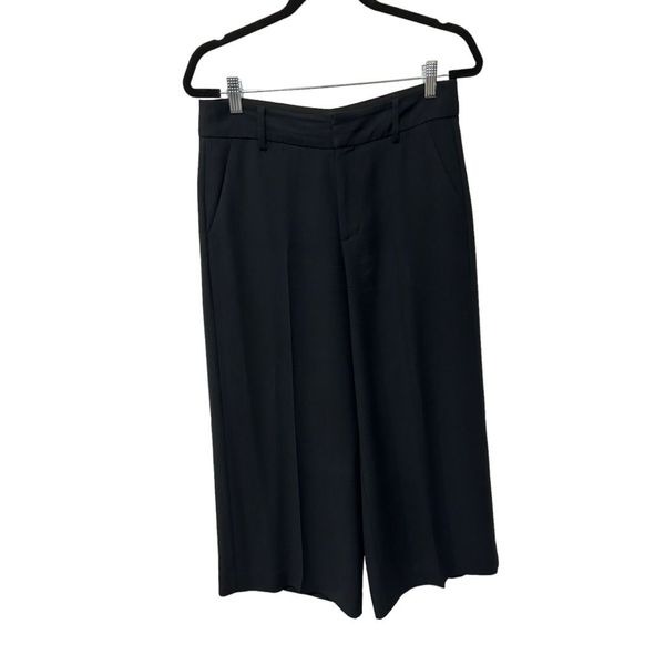 Madewell Black Drapey Pleated Cropped Wide Leg Business Pants Size 4