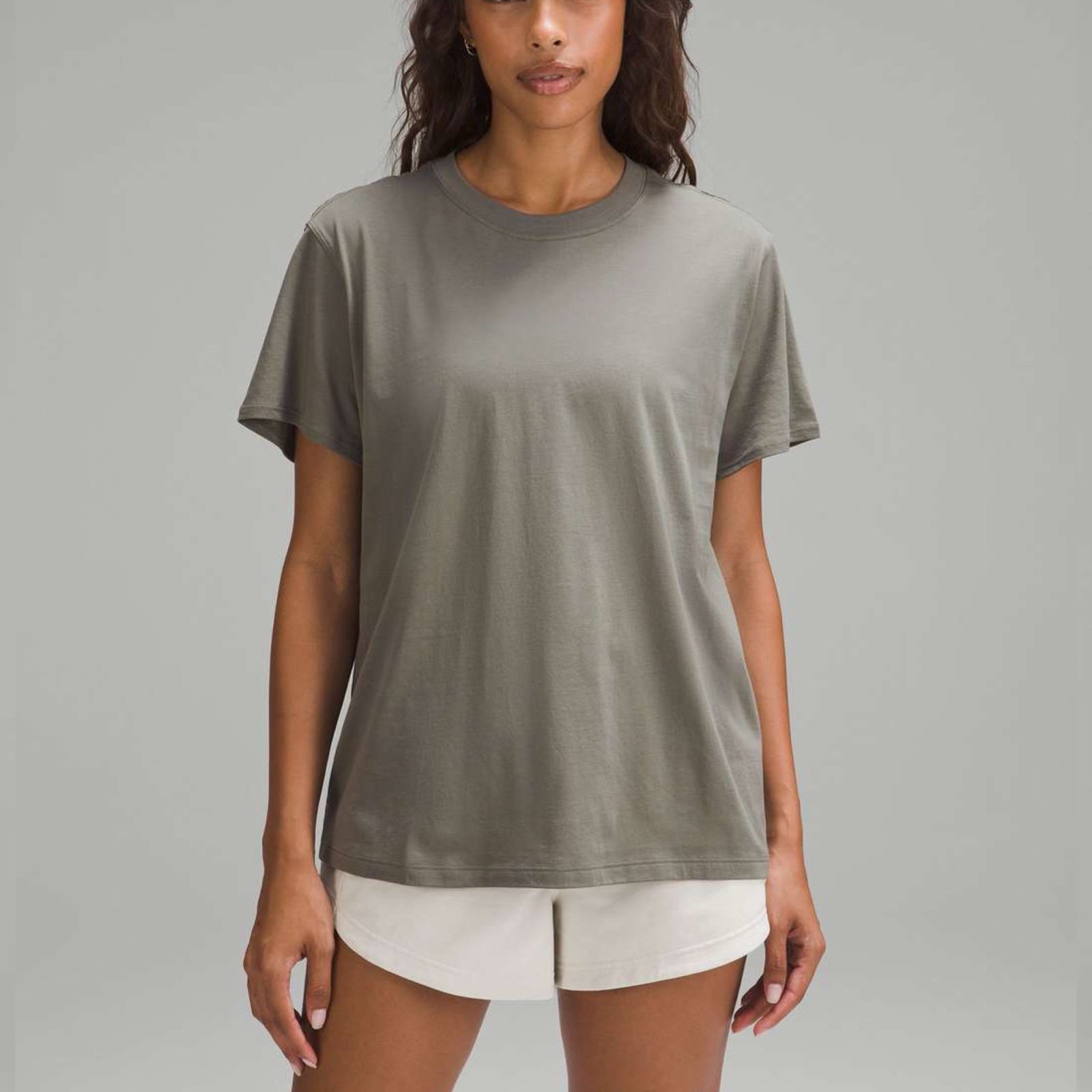 Lululemon All Yours Cotton T-Shirt Sz 8 In Grey Sage
