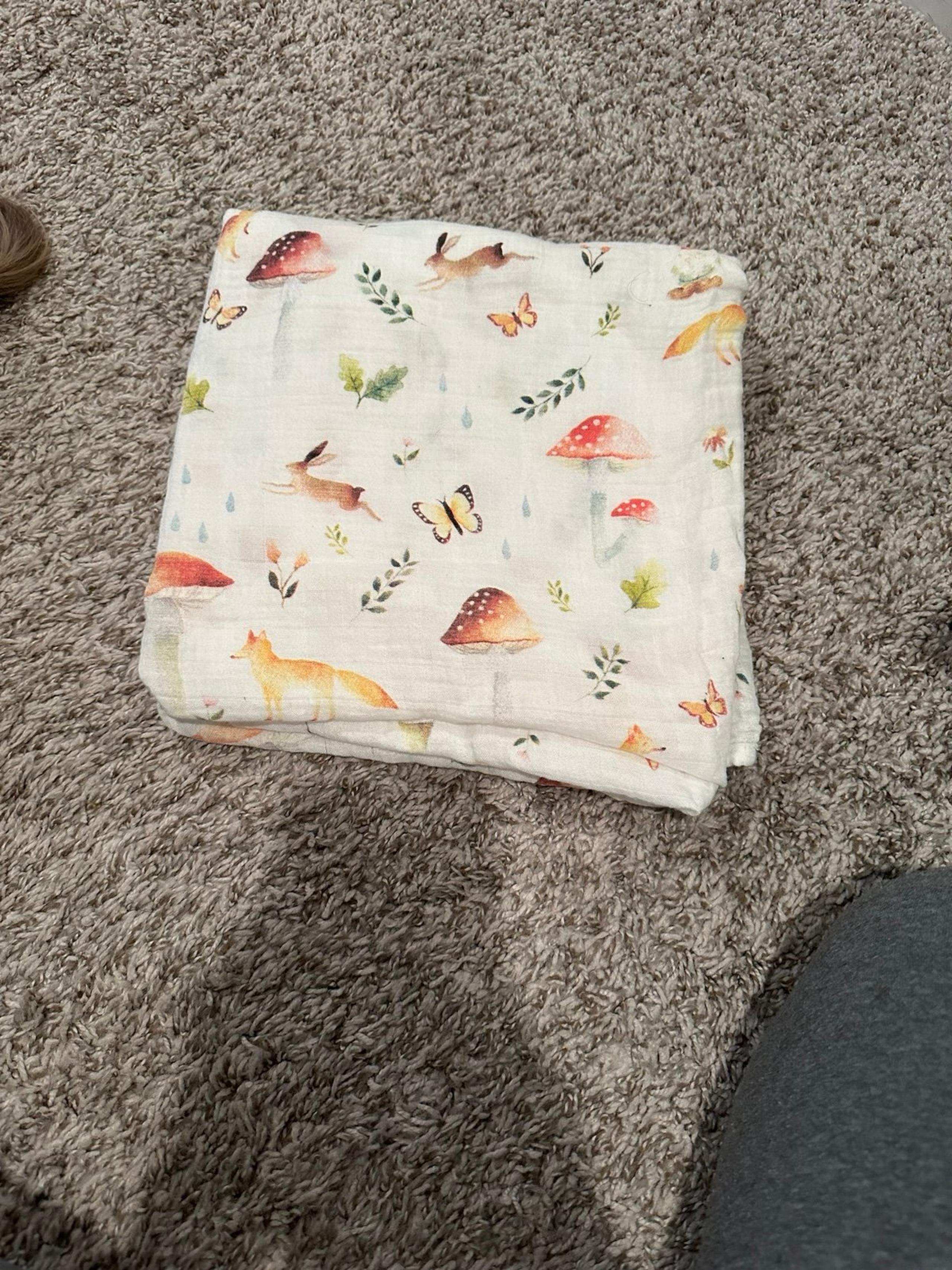 woodland muslin swaddle blanket - LouLou Lollipop