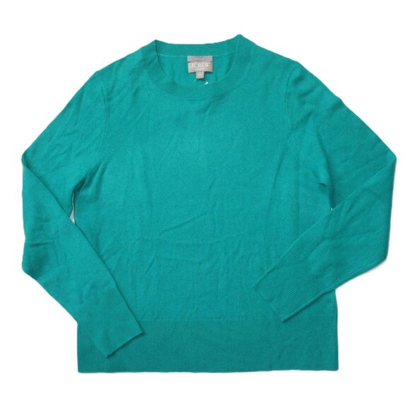NWT J.Crew Cashmere Classic-fit Crewneck Sweater in Emerald Forest Green S