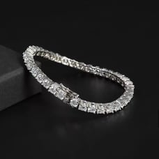 4 mm 15 CTW Classic MOISSANITE Tennis Bracelet 925 Sterling Silver Jewelry