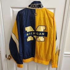 Vintage 90s University of Michigan Wolverines Pro Player Pullover Jacket L