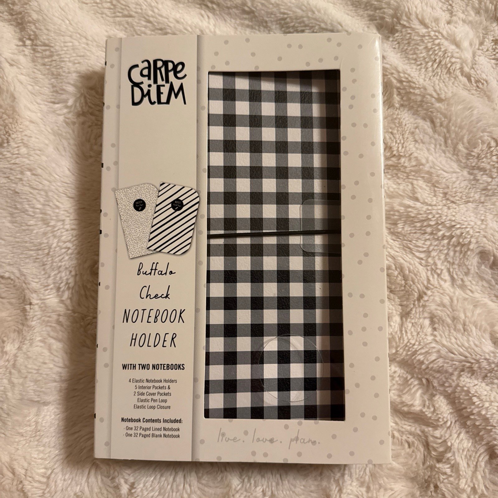 Carpe Diem Traveler’s Notebook Passport Holder Buffalo Check.
