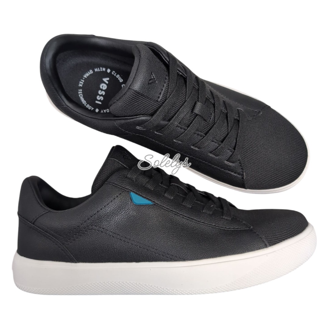 Vessi Soho 2 Black White Low Top Waterproof Vegan Leather Casual Sneaker Women 7
