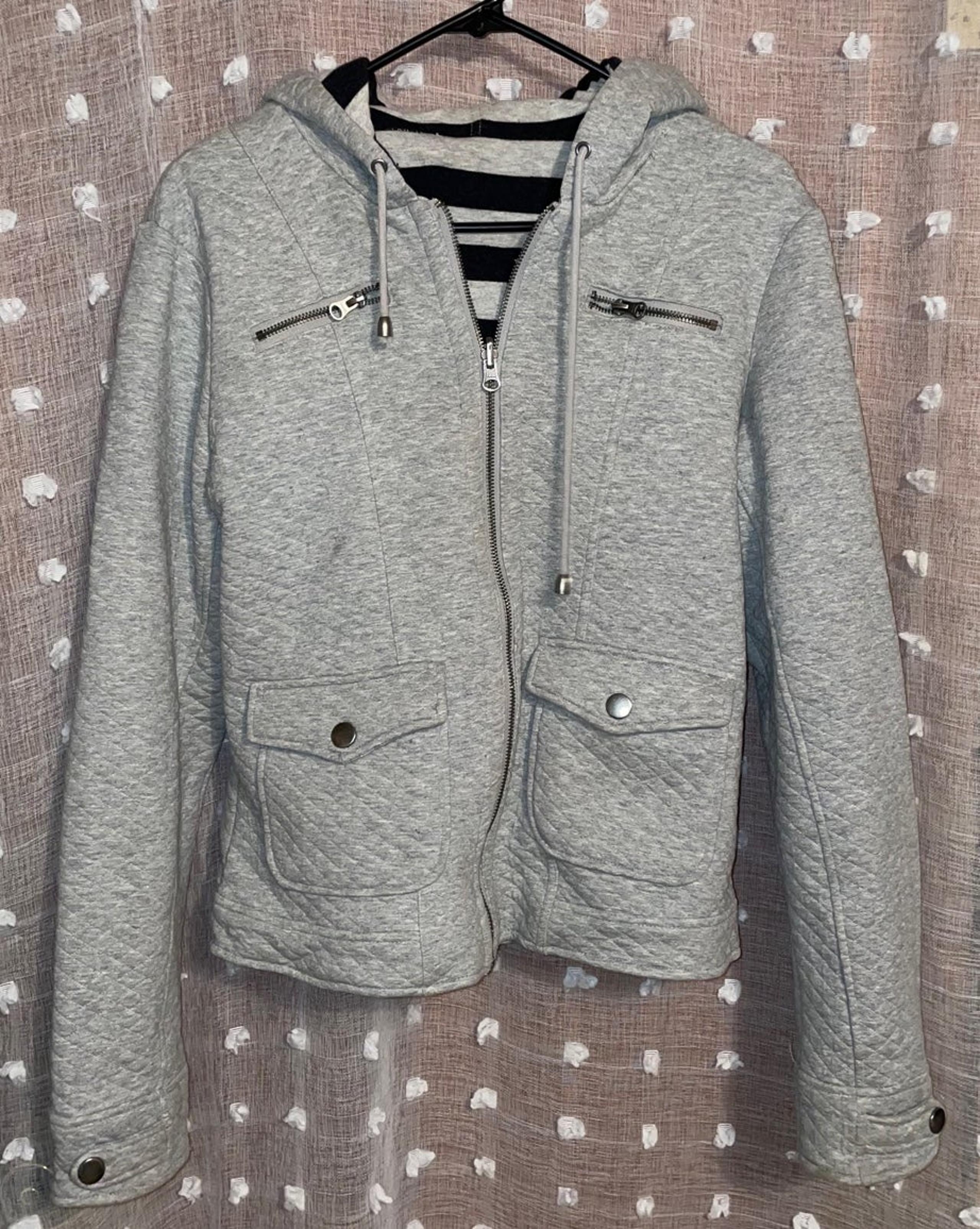 Womens grey and black reversible jacket (M) - Maurices