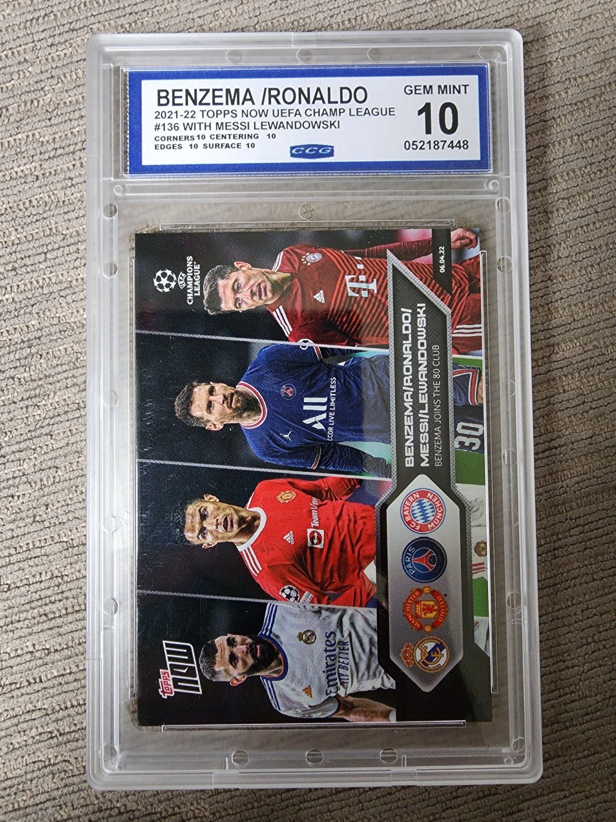 Benzema,Ronaldo, Messi and Lewandowksi GEM mint 10