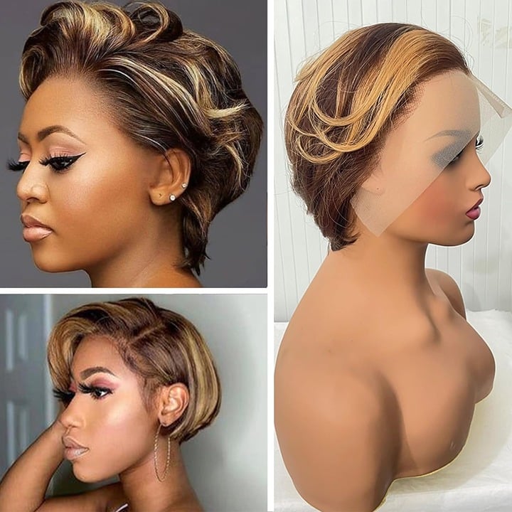 Human hair lace front wigs