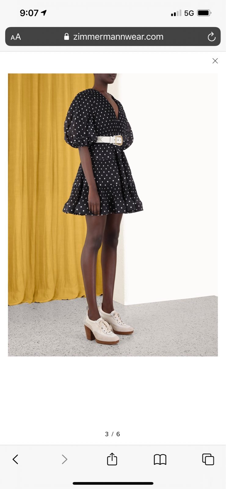 BNWT Zimmermann Pleated Long Sleeve Mini