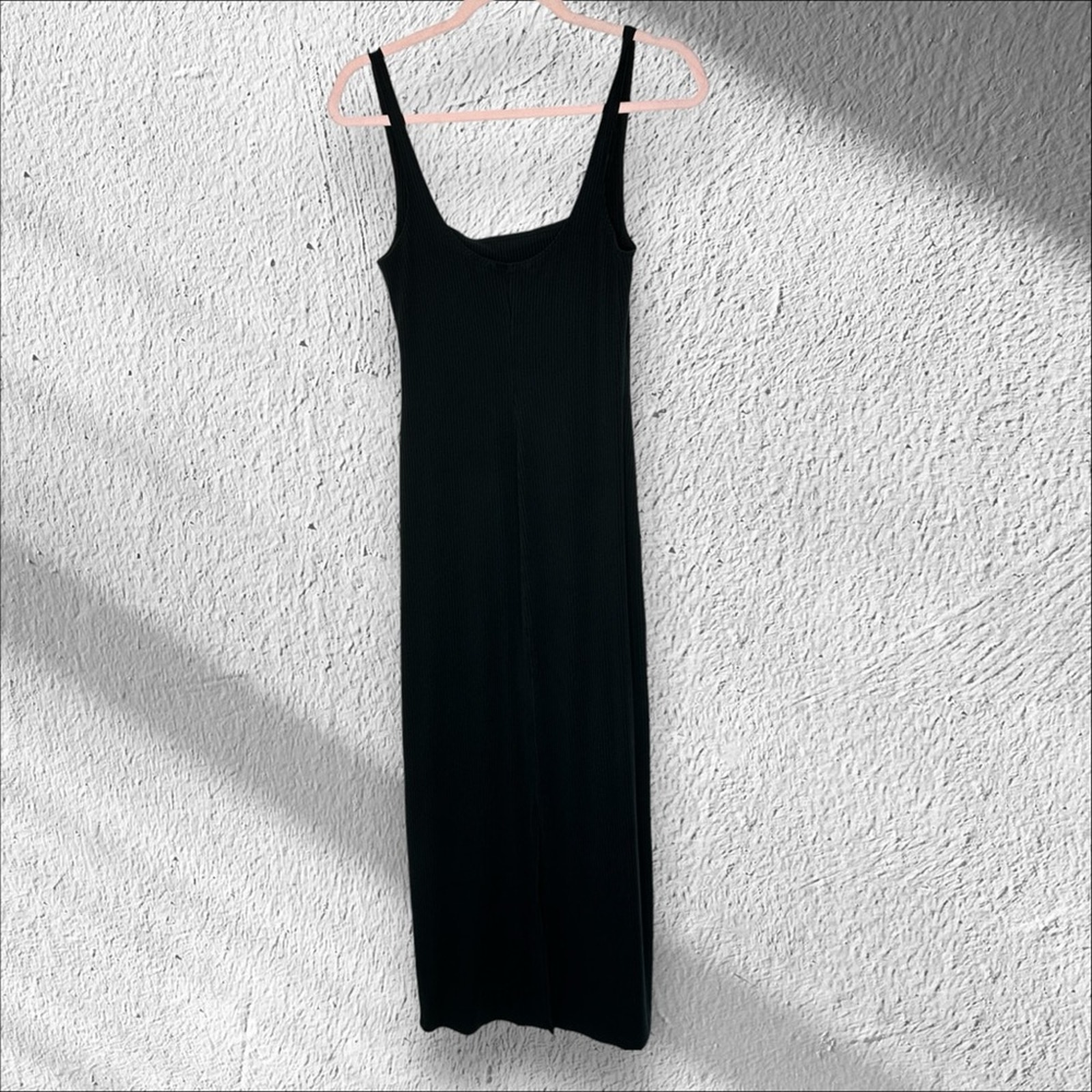 Reformation Jeans Size Small Black Ribbed Sheath Maxi Dress Sexy Date Night
