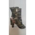 Cape Robbin, Size 8 Camo and Floral Embroidered 4 in High Heel Open Toe Boots