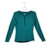 L.L. Bean Merino Wool Henley Pullover Top Size XS Regular Green Elbow Patches
