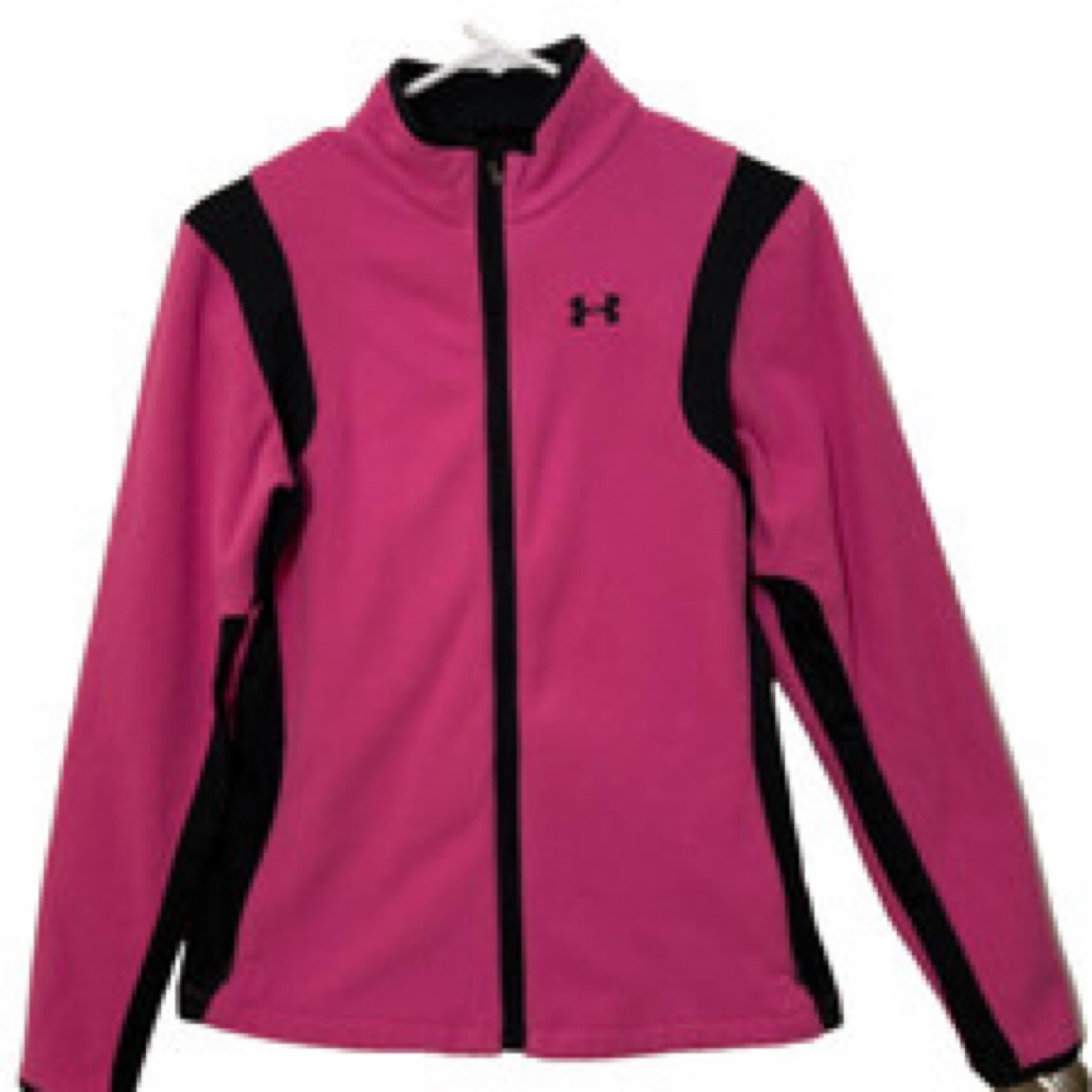 Under Armour Womens ColdGear Lightweight Full Zip Pink/Black Jacket (Size Small)