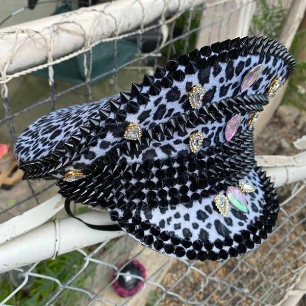 Dolls Kill Rave Festival Hat Blinged out with Spikes