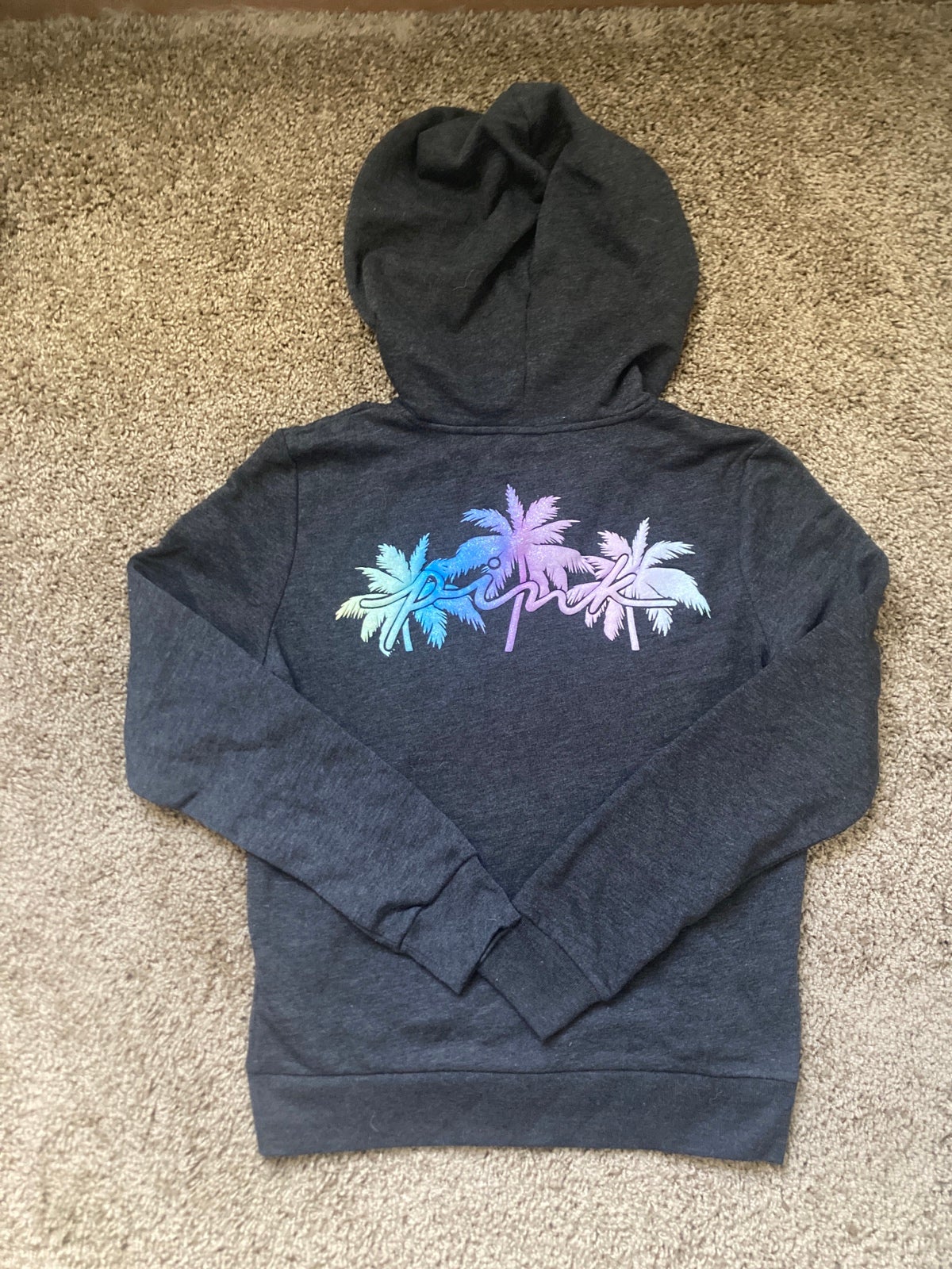 VS PINK Glitter Palm Trees Hoodie NEW