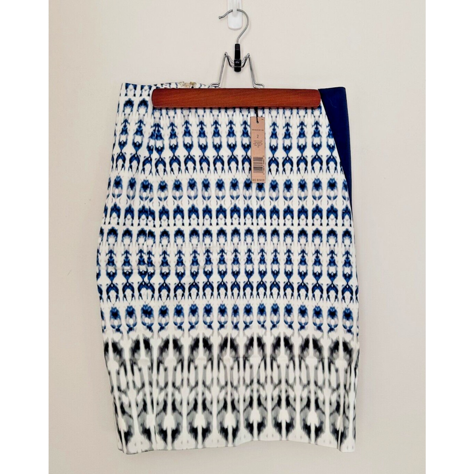 RACHEL ROY NWT Women's Blue White Abstract Pencil Skirt Size 2 Msrp 268