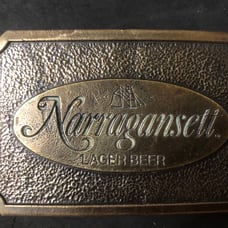 Vintage Rare Narragansett Lager Beer Belt Buckle 1973 by Wyoming Studio Art Work