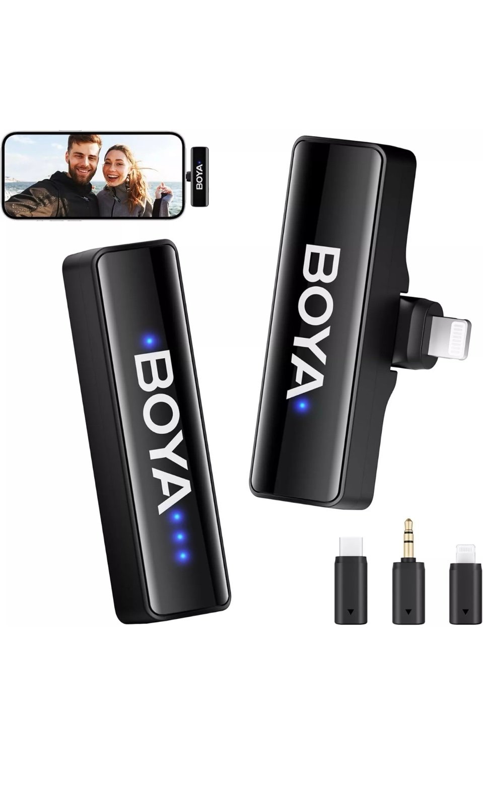 Boya BOYALINK 2 Wireless Lavalier Set 1000FT Range 30H Use Noise Cancelling