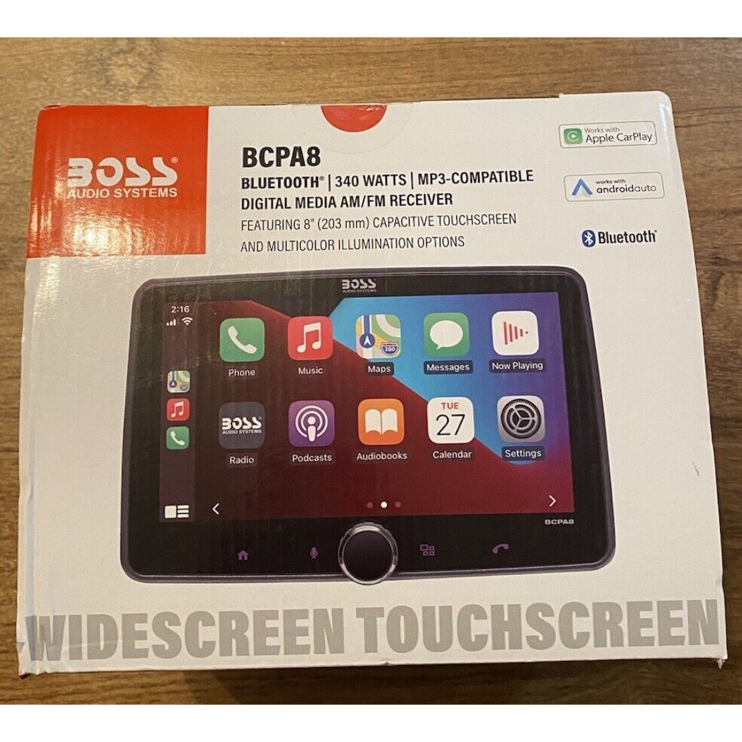BOSS Audio Systems BCPA8 Single Din Car Stereo System 8 inch Touchscreen