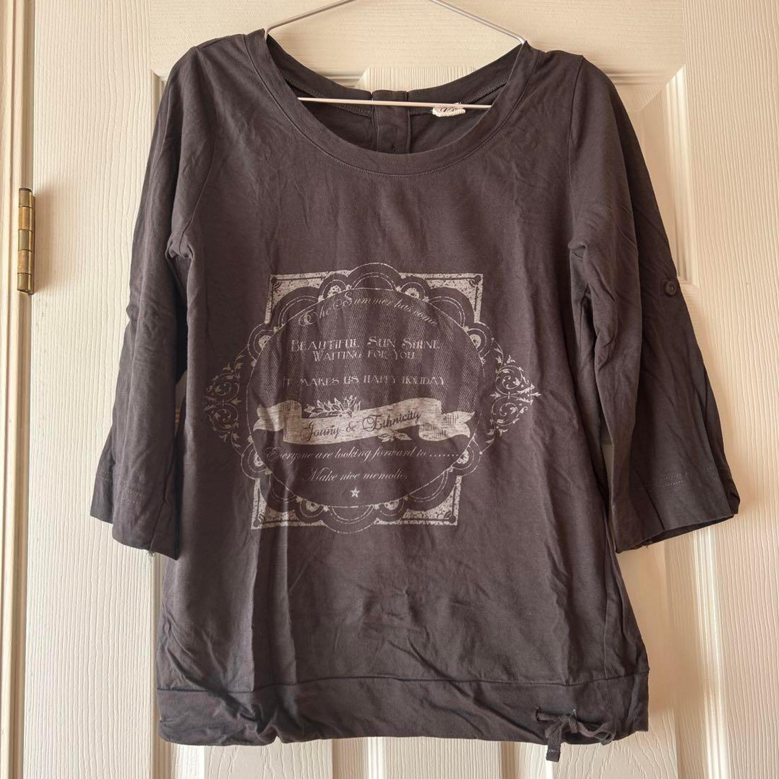 Melrose Fluffy Cut-and-Sew Top, Two-Way Sleeves, T-shirt