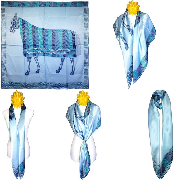 NWT Genuine 100% Mulberry Silk Satin Scarf 42 x42 Large Square Shawl 59471