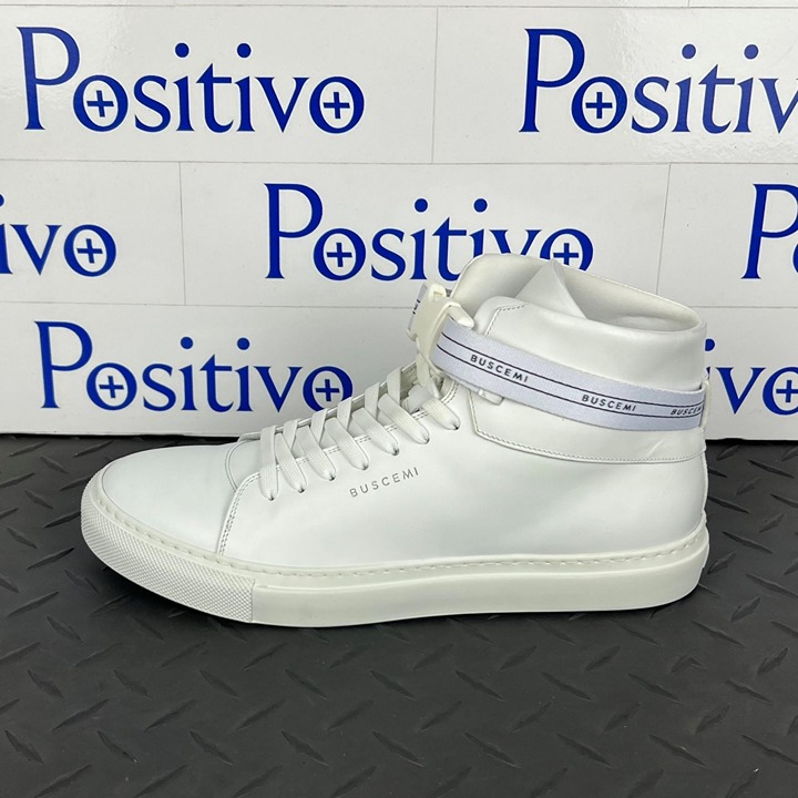 Buscemi Mens 100MM SPORT White Leather Sneakers US 8 SAMPLE w/ Defect