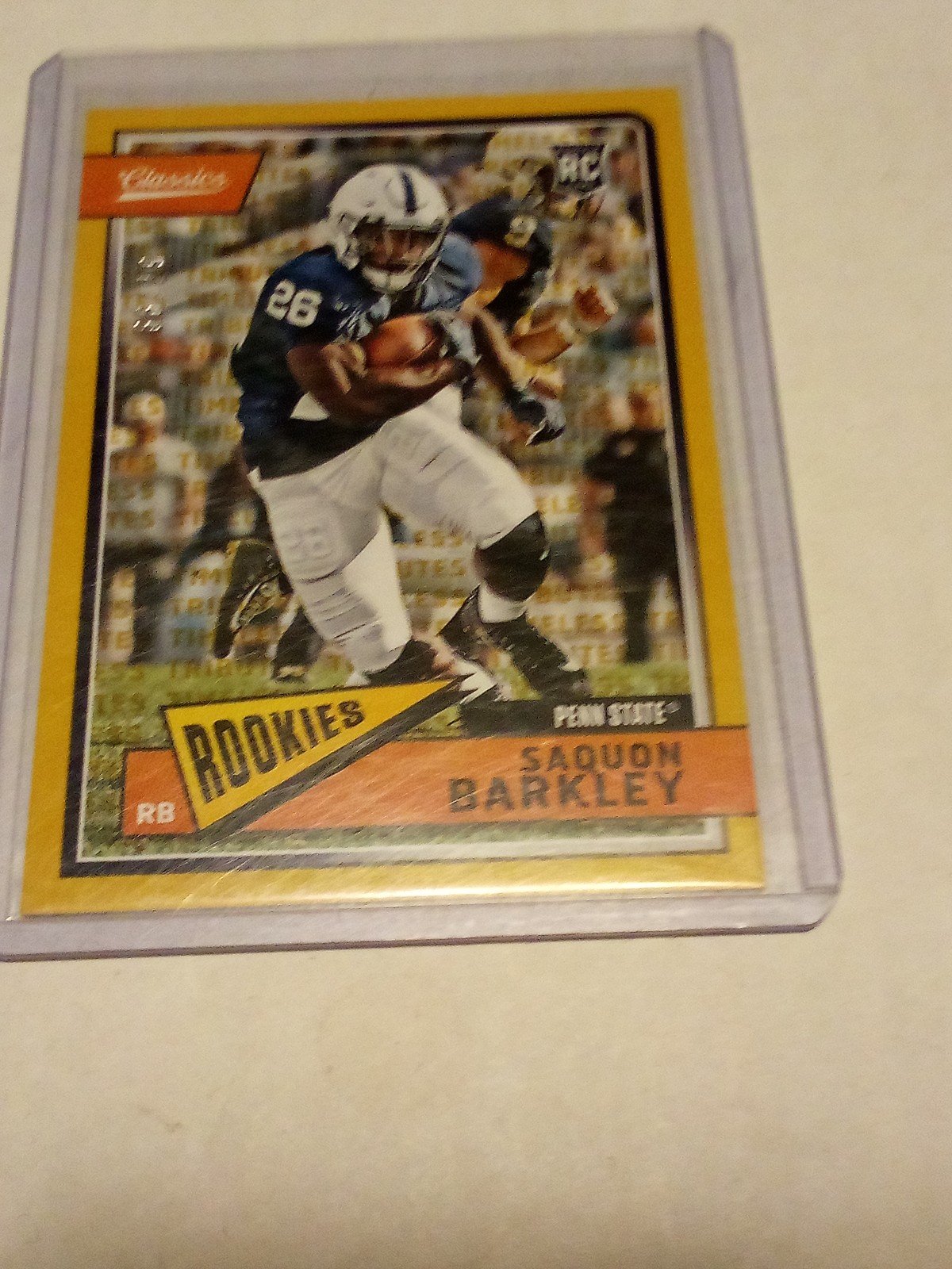 Very Rare Saquon Barkley 2018 Classics Gold Rookie Card Serial #'d 67/99 Mint