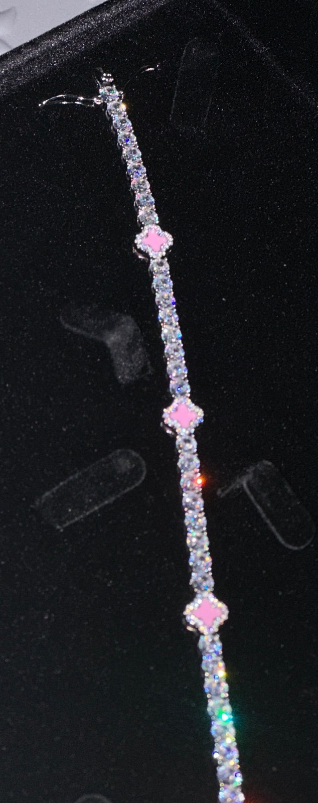 4 mm Pink Clover tennis bracelet