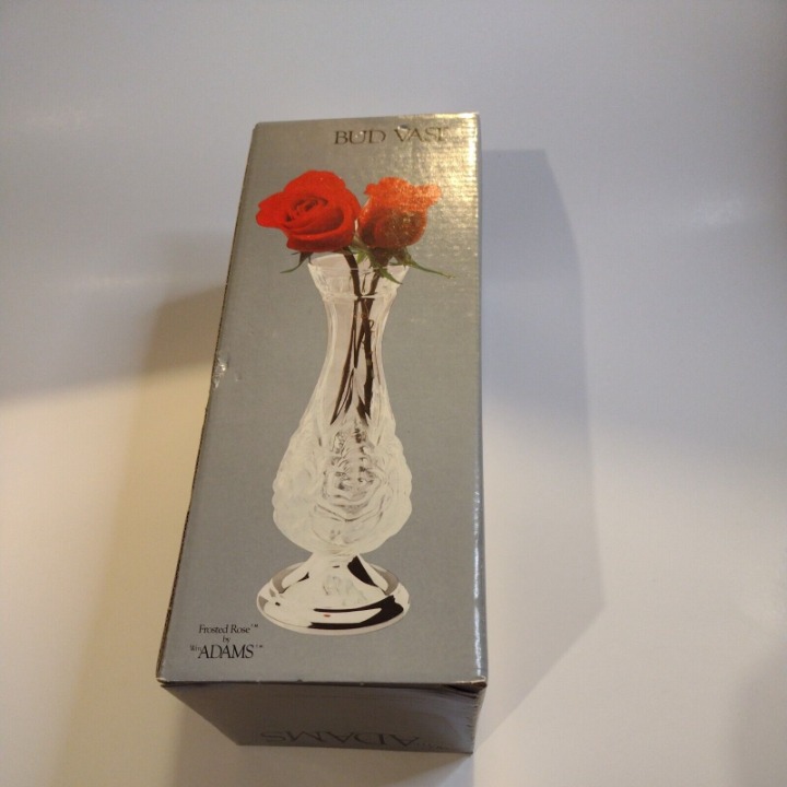 Wm. Adams 4515B Bud Vase , Full Lead Crystal On Silver Plated Base 6.5 High
