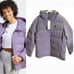 Adidas Women's Helionic Down Hooded Jacket in Shadow Violet