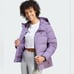 Adidas Women's Helionic Down Hooded Jacket in Shadow Violet
