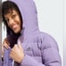 Adidas Women's Helionic Down Hooded Jacket in Shadow Violet