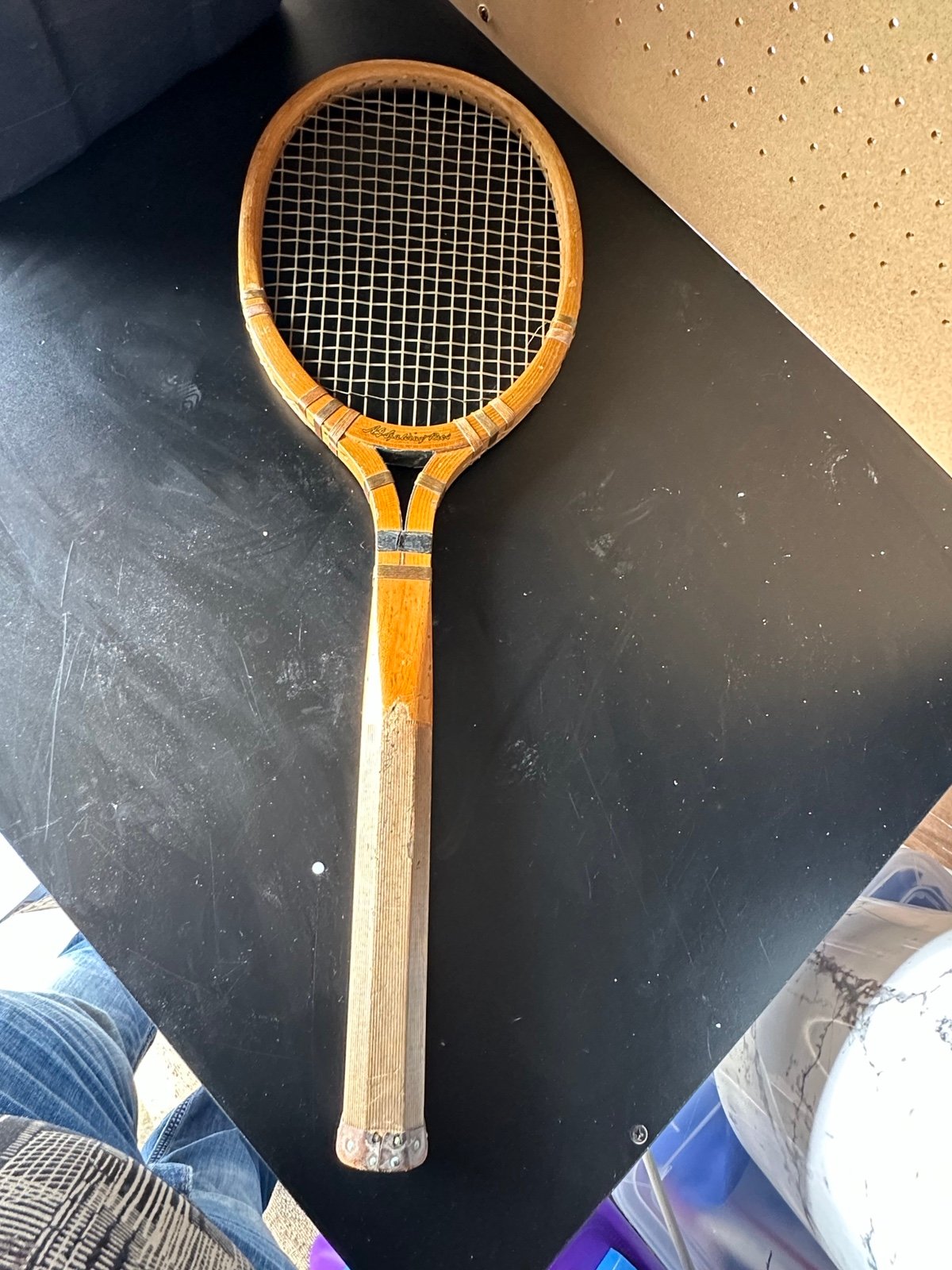 Antique 1920’s A.G. Spalding & Bros wooden top flite tennis racket RARE HTF Beau