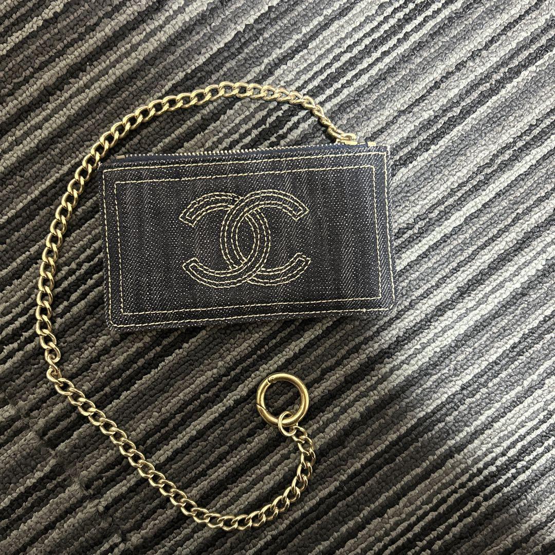 CHANEL Denim Pass Case Coin Purse