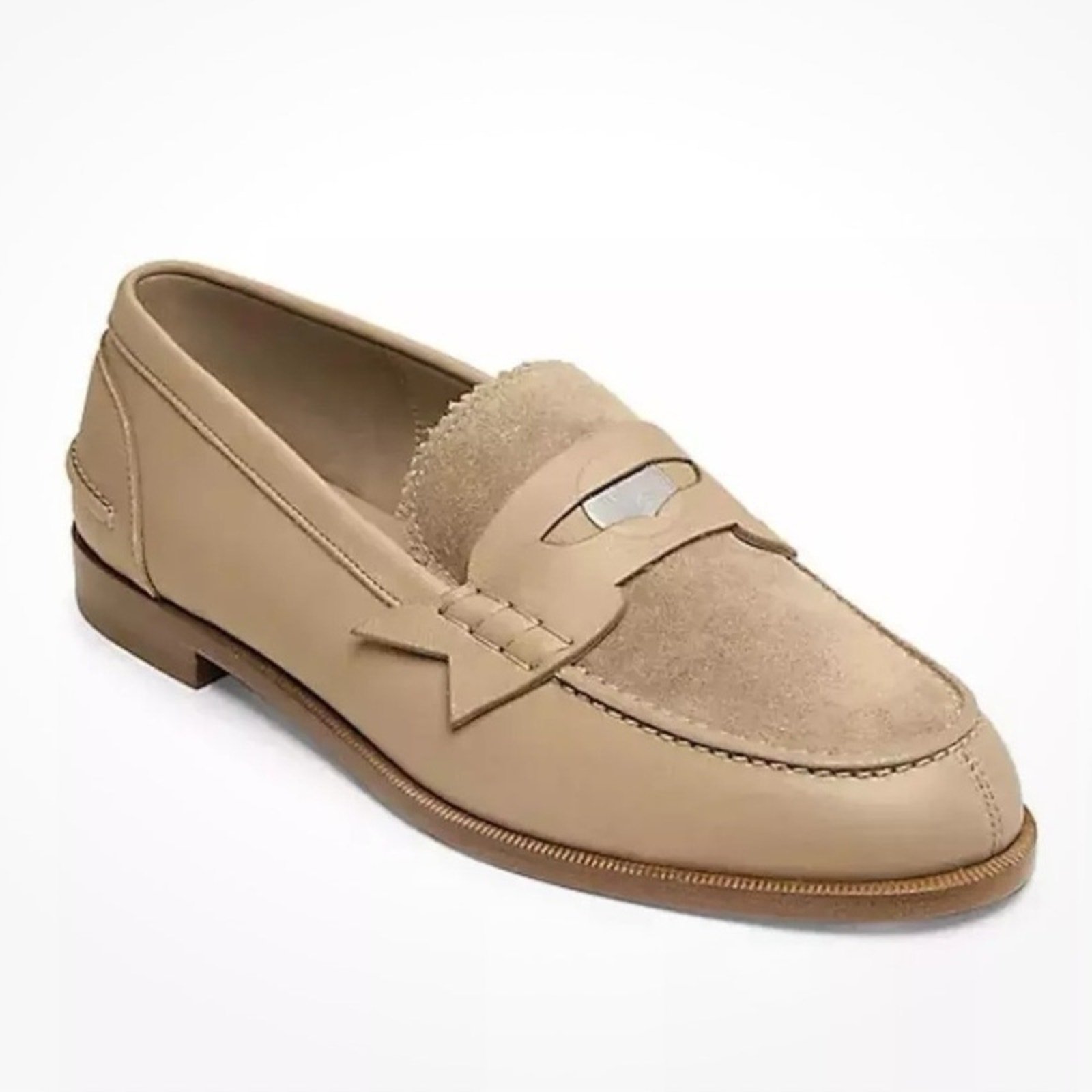 Christian Louboutin Penny Donna Flat Loafer Shoes Sahariene Tan Calf Leather 36
