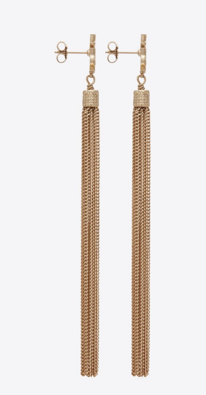Chain fringe stud earrings