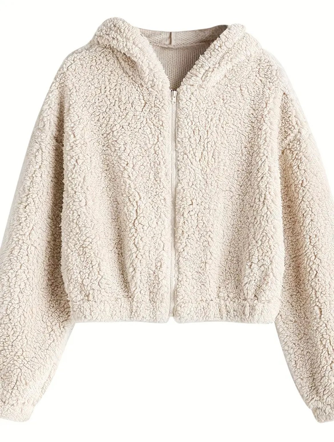 ZAFUL Women's Hooded Teddy Jacket, Milky (Pick Size)