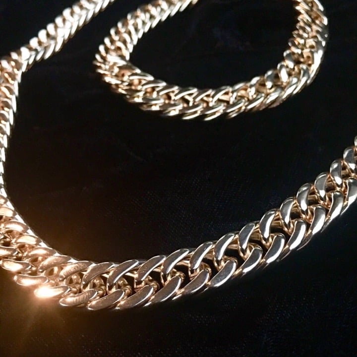DOUBLE CUBAN LINK 18K GOLD CHAIN ITALY