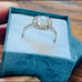 Stunning 18k White Gold P Zircon Halo Ring! New in gift box size 7
