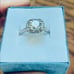 Stunning 18k White Gold P Zircon Halo Ring! New in gift box size 7