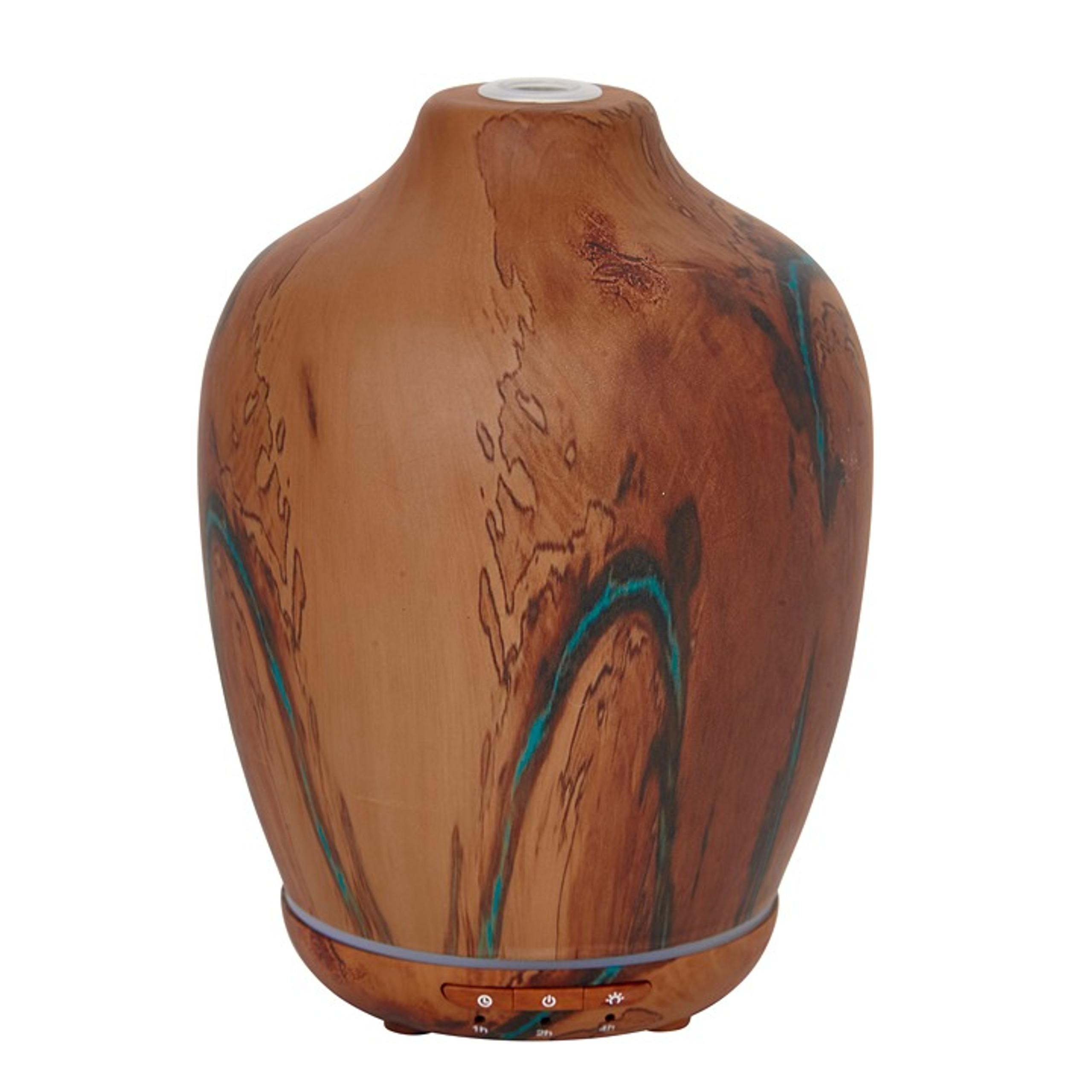 Antigua Glass Wood Ultrasonic Aroma 150ml Decal Oil Diffuser