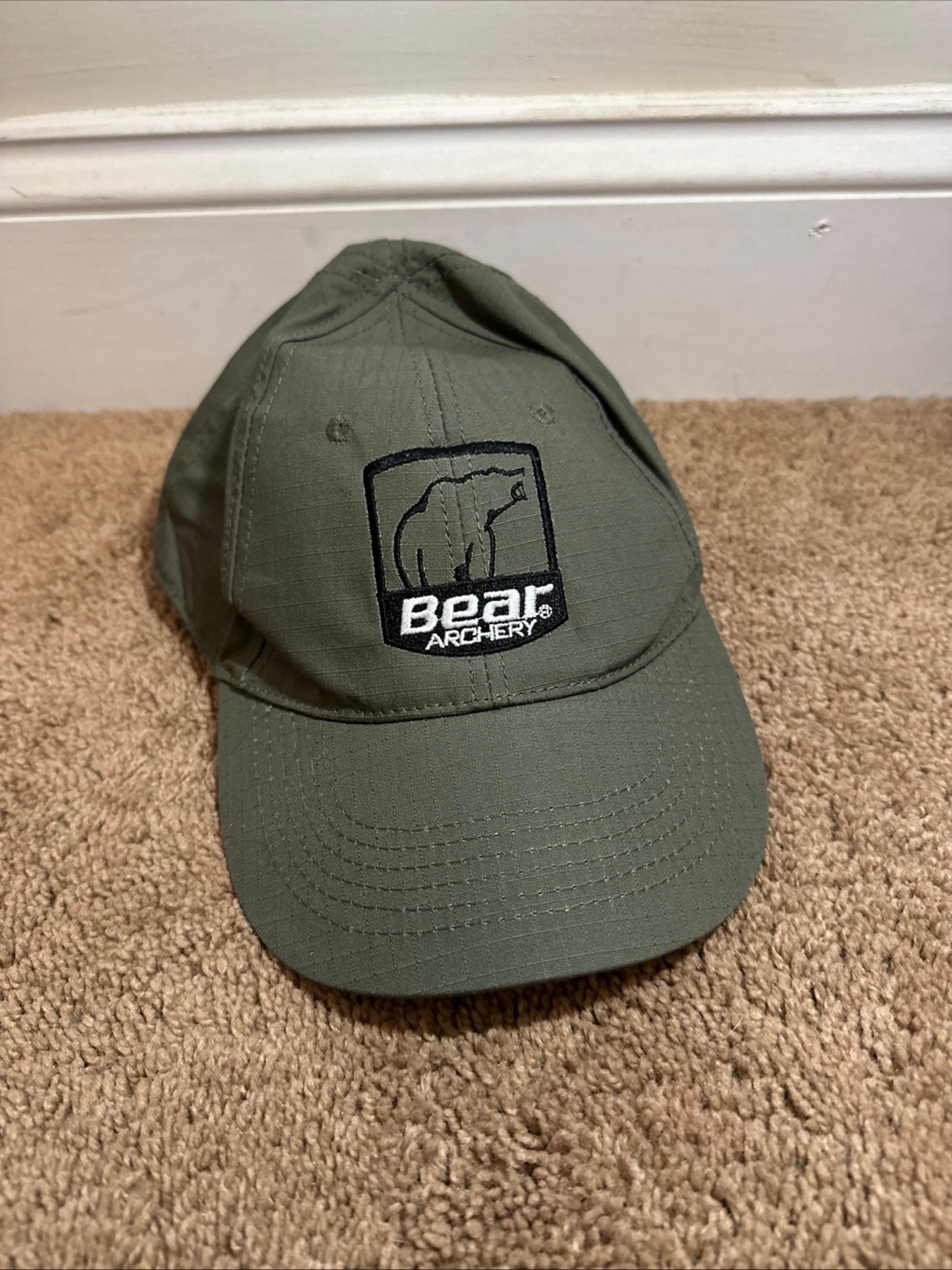 Bear Archery Hat Cap Adult Green Baseball Embroidered Logo OSFM Adjustable Dad