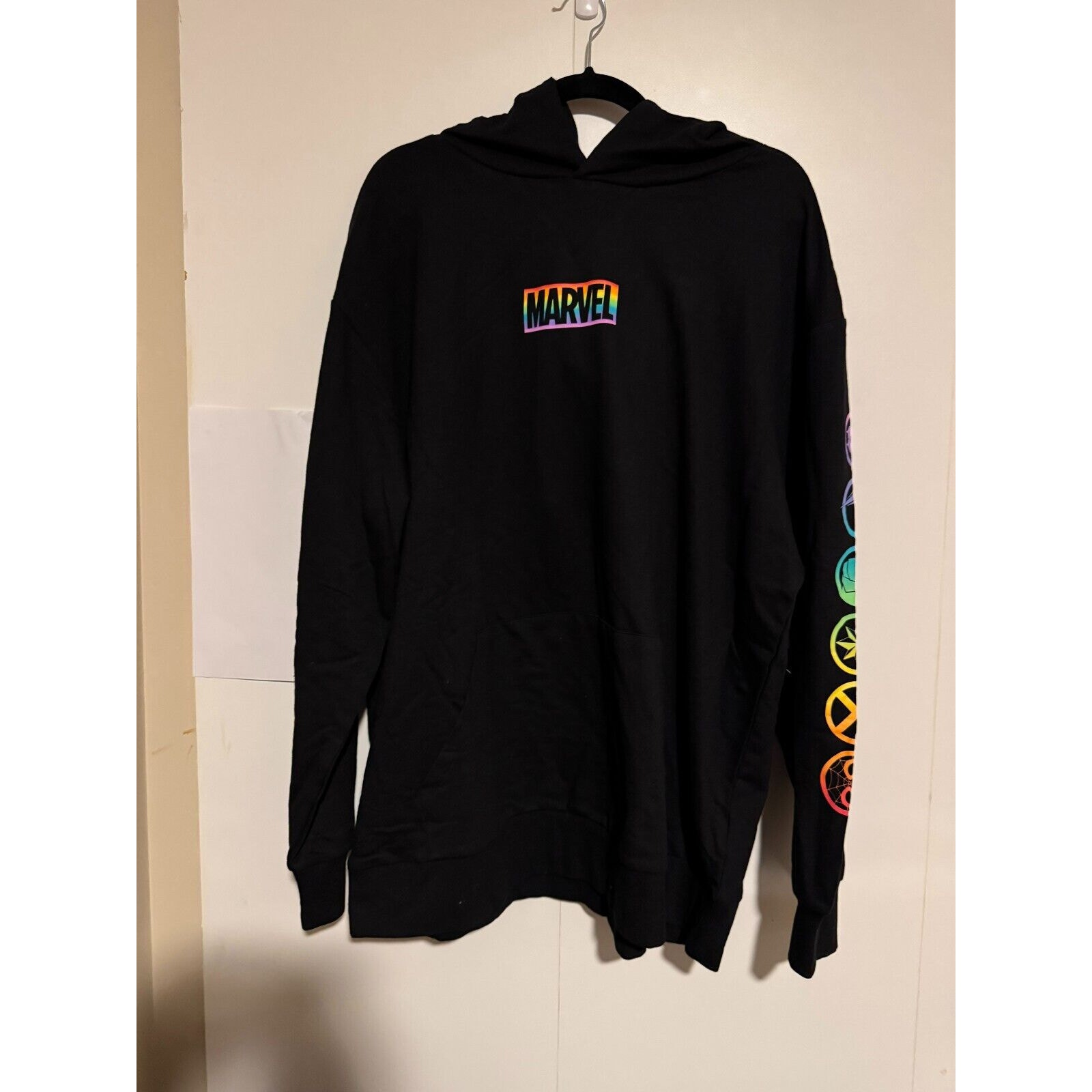 Disney Parks Marvel Avengers Rainbow Pride Hoodie Shirt L/S XL NEW