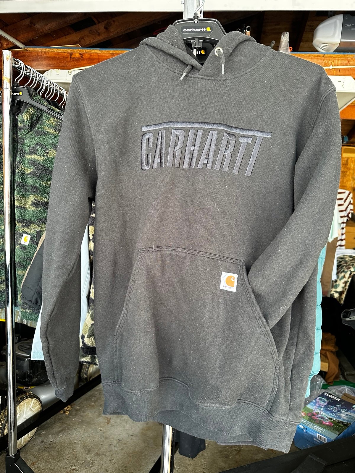 Carhartt Black on Black Midweight Hoodie - Size M